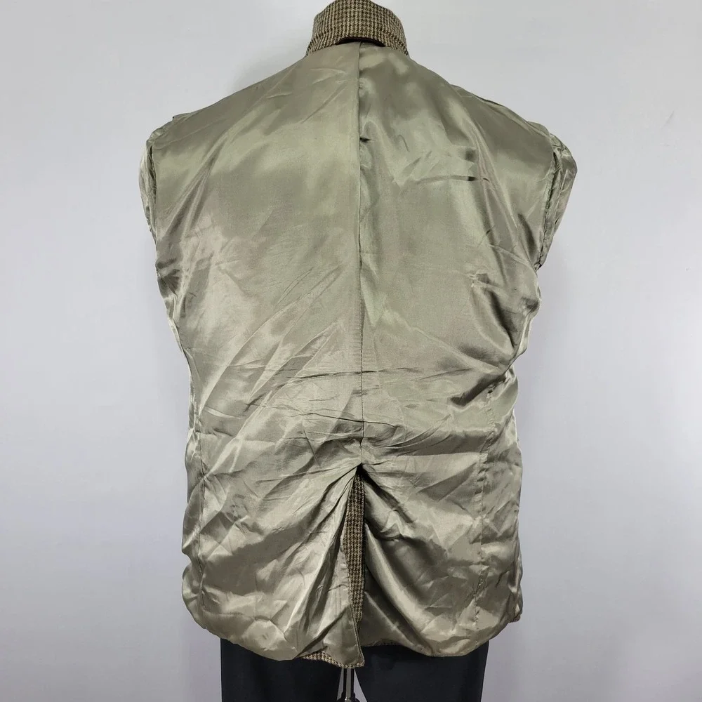 VTG‎ Hart Schaffner Marx Men's Sport Coat Blazer Two Button Houndstooth Silk 42R